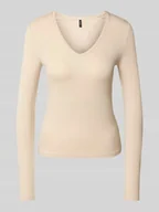 Bluzki damskie - Bluzka z długim rękawem o kroju regular fit z mieszanki wiskozy model ‘LAVA’ - miniaturka - grafika 1
