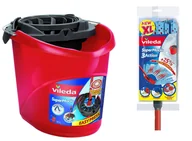 Miotły, szufle, mopy - Vileda Zestaw Mop Velour 3D + Super wiadro - miniaturka - grafika 1