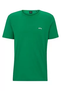 BOSS Męski t-shirt Tee Curved z bawełny organicznej z łukowatym logo, jasnozielony, M, Open Green342., M - Koszulki męskie - miniaturka - grafika 1