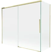 Parawany nawannowe - Mexen Rox parawan nawannowy 2-skrzydłowy rozsuwany 180 + 80 x 150 cm, transparent, złoty - 8C9-180-080-50-00 - miniaturka - grafika 1