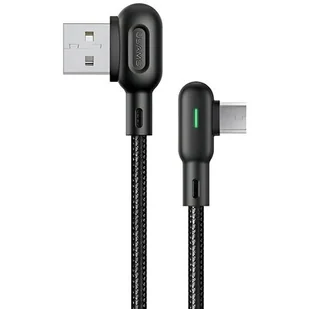 USAMS Kątowy Kabel Micro-usb W Oplocie 1.2M 2A - Kable USB - miniaturka - grafika 1