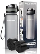 Butelki filtrujące - Bidon Filtr Butelka Aquaphor City Szara + 2 Wkłady - miniaturka - grafika 1