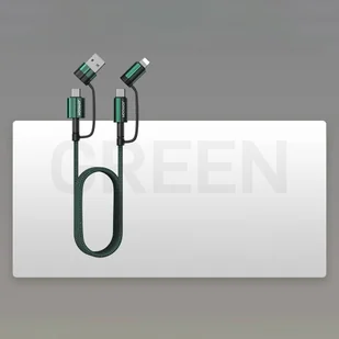 Joyroom 4w1 kabel do szybkiego ładowania USB Typ C / USB - USB Typ C / Lithtning Quick Charge Power Delivery 3 A 60 W 1,2 m zielony (S-1230G3) - Kable USB - miniaturka - grafika 10