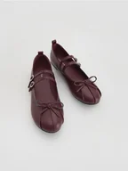 Buty dla dziewczynek - Reserved - Eleganckie baleriny z kokardą - bordowy - miniaturka - grafika 1