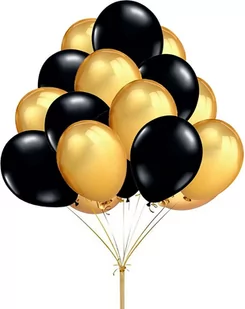 Balony czarne złote duże 50 sztuk ślub urodziny - Wesele i ślub - miniaturka - grafika 1