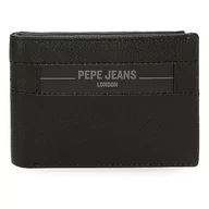 Portfele - Pepe Jeans Checkbox Poziomy portfel z portmonetką Czarny 11x8x1 cms Skóra, czarny, Talla única, Portfel poziomy z portmonetką - miniaturka - grafika 1