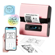 Drukarki kart i etykiet - Drukarka etykiet Phomemo M221 203dpi / do 80mm / USB / BT różowa - miniaturka - grafika 1