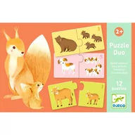 Zabawki interaktywne dla dzieci - Djeco Puzzle dla dzieci duo mamy i dzieci zwierzątka - miniaturka - grafika 1