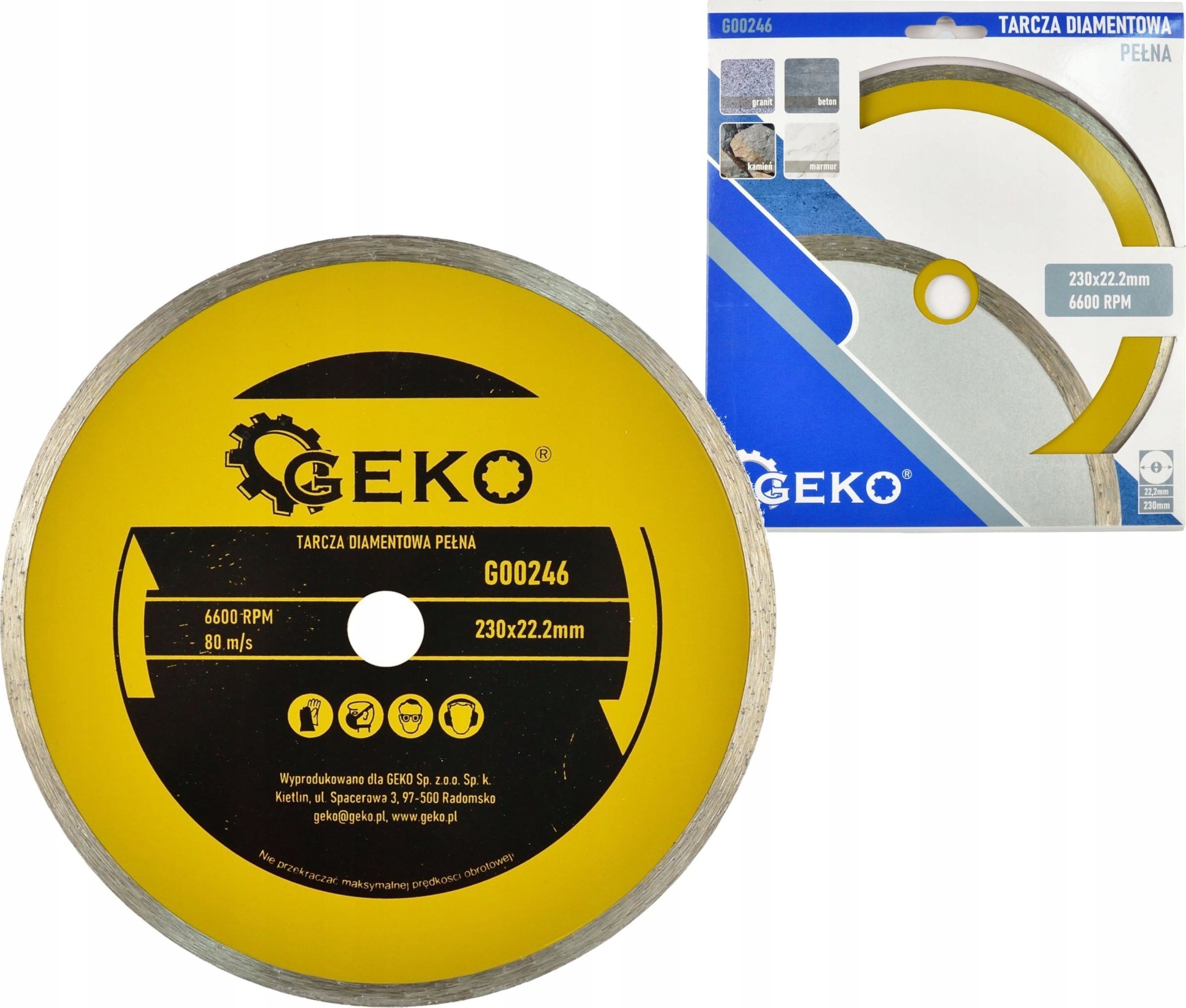 Geko Tarcza diam. 230mmx22,23 Pełna 25