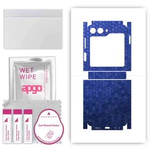 Folia naklejka skórka strukturalna na TYŁ+BOKI do Samsung Galaxy Z Flip5 -  Plaster Miodu Niebieski - apgo SKINS - Szkła hartowane na telefon - miniaturka - grafika 1