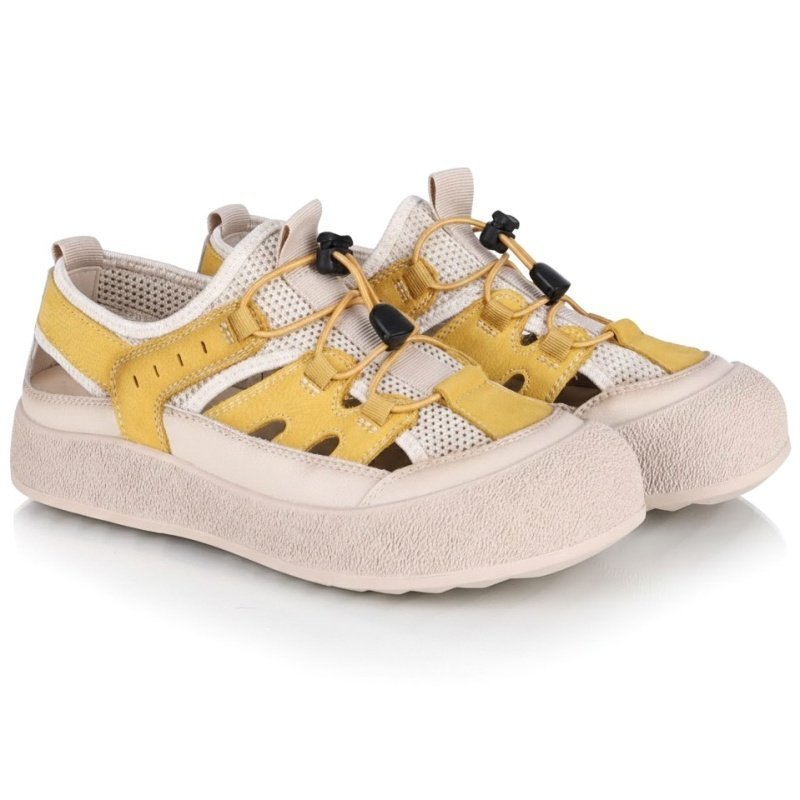 Półbuty damskie z wycięciami Loretta Vitale W3317 YELLOW R.39