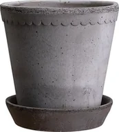 Donice - Doniczka Helena 25 cm szara z podstawką - miniaturka - grafika 1