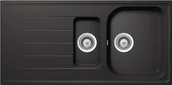 Zlewozmywaki - SCHOCK Zlewozmywak kuchenny Lithos 1 + ½ wanna z ociekaczem, odwracalna wanna, materiał Cristalite®, absolutna czerń, 1000 x 500 mm - miniaturka - grafika 1