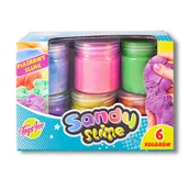 Zabawki kreatywne - Stnux Zestaw Sandy Slime 6 kolorów x 160g - miniaturka - grafika 1