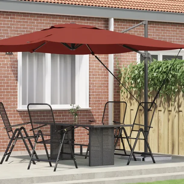 vidaXL Parasol na patio Terrakota Poliester Duży