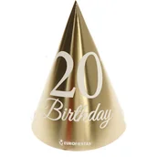 Gadżety na imprezę - Czapeczki Urodzinowe 20Th Birthday 6Szt - miniaturka - grafika 1