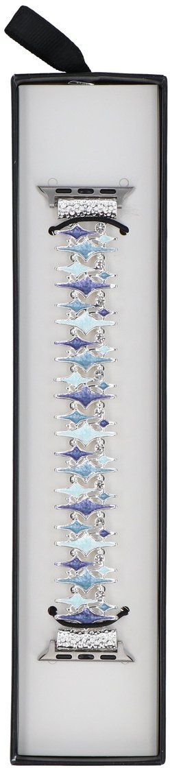 GlacierX Nowa bransoleta do smartwatcha GlacierX Gleam Galaxy Stretch Bracelet Ice Blue do Apple Watch 38/40/41mm Srebrno-Niebieska
