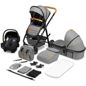 Wózki dziecięce - Lionelo Wózek Wózek wielofunkcyjny AMBER 2 w 1 spacerówka + gondola + torba + akcesoria szary LO-AMBER GREY STONE 2w1 - miniaturka - grafika 1