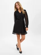 Sukienki - Vila Sukienka damska - VIEdee Kobiety czarny jednolity, 34 - miniaturka - grafika 1