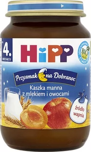 HiPP Kaszka manna z mlekiem i owocami Bio 190g - Kaszki dla dzieci - miniaturka - grafika 1