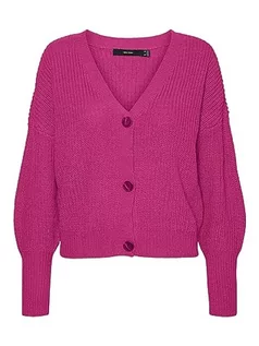 Swetry damskie - VERO MODA Damski kardigan Vmlea Ls V-Neck Cuff Noos, różowy, XXL - grafika 1