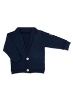 Bluzy dla chłopców - Chłopięca bluza dresowa zapinana na guziki granatowe Nicol,r.134 - miniaturka - grafika 1