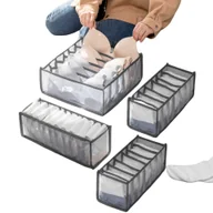 Akcesoria do bielizny - INF Składany organizer do szuflady na bieliznę i biustonosze, 4 szt Szary - miniaturka - grafika 1