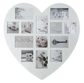 Ramki na zdjęcia - Ramka na zdjęcia drewniana SERCE, ramki do zdjęć, multirama, kolor biały - miniaturka - grafika 1