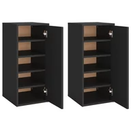 Szafki na buty - vidaXL Szafki na buty, 2 szt., czarne, 32x35x70 cm, płyta wiórowa - miniaturka - grafika 1