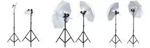 Zestaw 2 lamp 2x100 LED z parasolkami 110cm - Lampy studyjne - miniaturka - grafika 1