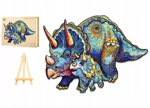 PUZZLE DREWNIANE DUŻE 289 ELEMENTÓW TRICERATOPS DINOZAUR DREWNIANE PUDEŁKO - Puzzle - miniaturka - grafika 1