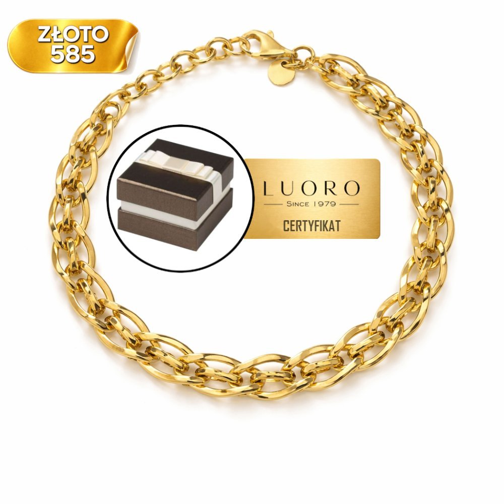 BRANSOLETKA ZŁOTA 585 14K SPLOT OWALNY 18 CM ŻÓŁTE ZŁOTO ELEGANCKA