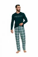 Piżamy męskie - Henderson Town 40074-77X Zielono-Szara piżama męska - miniaturka - grafika 1