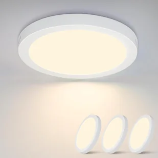 ZMH Lampa sufitowa LED Okrągła Płaska 3-pak Nowoczesna lampa sufitowa Oświetlenie korytarza Ciepła biel 3000K 18 W IP44 Wodoodporna Kuchnia Biuro Łazienka Pokój dziecięcy Sypialnia - Lampy sufitowe - miniaturka - grafika 1