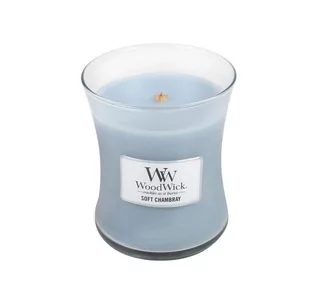 Świece - WoodWick Soft Chambray Średnia Świeca 5038581058085 - grafika 1