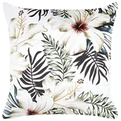 Poduszki dekoracyjne - Poduszka dekoracyjna w liście 45 x 45 cm biała z zielonym OKRA - miniaturka - grafika 1