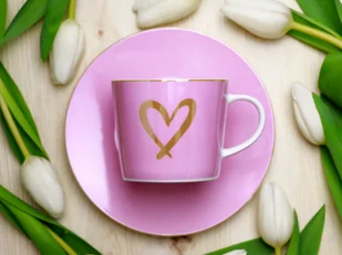 Filiżanka ze spodkiem 0,25 L Duo - Złote Serduszko 15.ZŁS.FS-R - Filiżanki - miniaturka - grafika 1