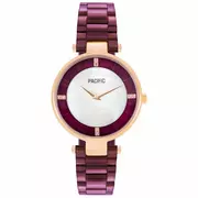 Zegarki damskie - Różowozłoty damski zegarek z fioletową bransoletą PACIFIC X6119-08 - miniaturka - grafika 1