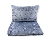 Koce i narzuty dla dzieci - 130 x 155 Komplet Kocyk Poduszka plusz 100% jakości Koty granat świecące w ciemności - miniaturka - grafika 1