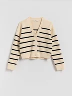 Swetry dla dziewczynek - Reserved - Dzianinowy kardigan z wiskozą - wielobarwny - miniaturka - grafika 1