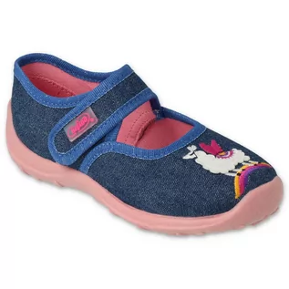 Buty dla dziewczynek - Befado  obuwie dziecięce pvc boogy 661Y008 granatowe niebieskie różowe - grafika 1