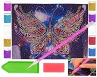 Zabawki kreatywne - Haft diamentowy KOLOROWY MOTYL motylek 30x40 OBRAZ duży zabawki kreatywne plastyczne - miniaturka - grafika 1