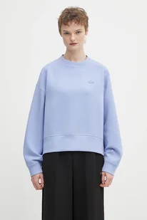 Lacoste bluza damska kolor niebieski gładka SF5614 - Bluzy damskie - miniaturka - grafika 1
