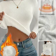 Swetry damskie - TEMU Damska zimowa warstwa: Dopasowana sukienka z wysokim kołnierzem - Jednokolorowa baza do sukienek, bluzek i kardiganów - Elegancka kolekcja - miniaturka - grafika 1