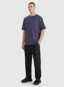 Spodnie męskie - Męskie spodnie casual cargo 4F 4FRSS25TTROM1459 - czarne - miniaturka - grafika 1