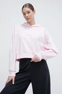 Bluzy damskie - adidas bluza TIRO damska kolor różowy z kapturem z nadrukiem - miniaturka - grafika 1