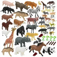 Figurki dla dzieci - FIGURKI ZWIERZĘTA DOMOWE DZIKIE SAFARI ZESTAW W POJEMNIKU 59 ELEMENTÓW - miniaturka - grafika 1