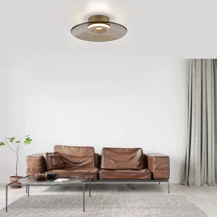 Lampa sufitowa PURE LED Moon, brąz, Ø 32 cm, szkło/aluminium - Lampy sufitowe - miniaturka - grafika 1