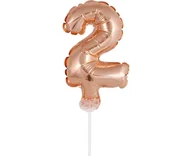 Balony i akcesoria - GO Balon foliowy cyfra 2 złoty róż - 13 cm BC-5RZ2 - miniaturka - grafika 1