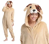 Stroje karnawałowe - Piżama Kigurumi Onesie Dla Dzieci Pies Buldog, Rozmiar 130 - miniaturka - grafika 1